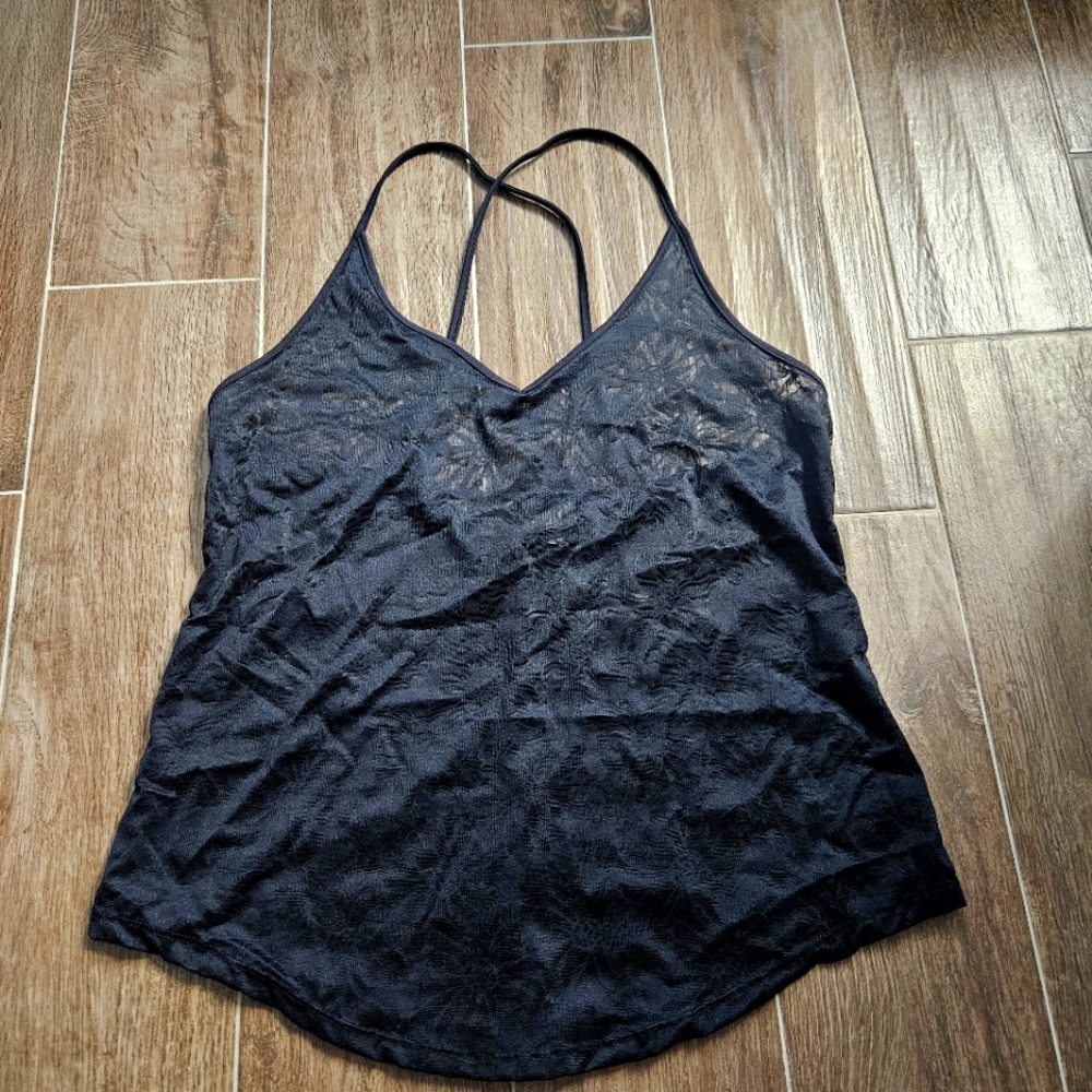 Fabletics Black Lace Cami Activewear - Small
